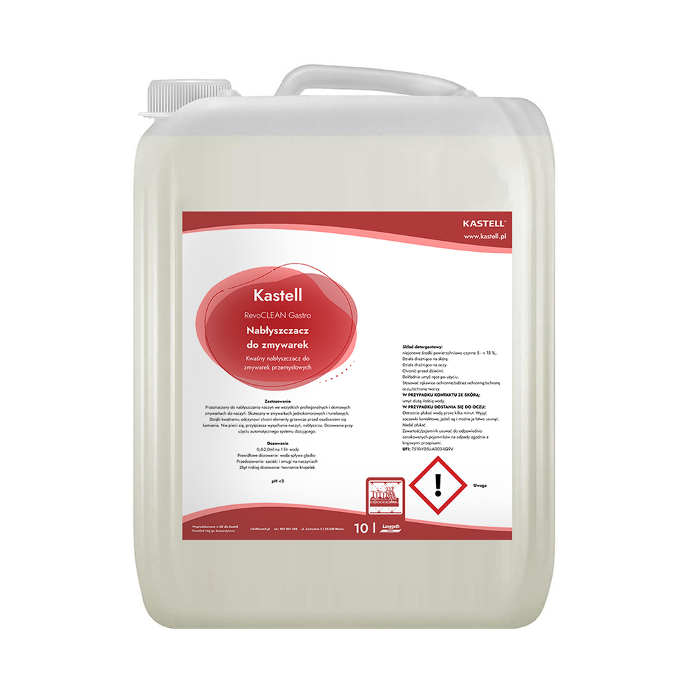Kastell RevoClean Gastro Nabłyszczacz do zmywarek 10L 1